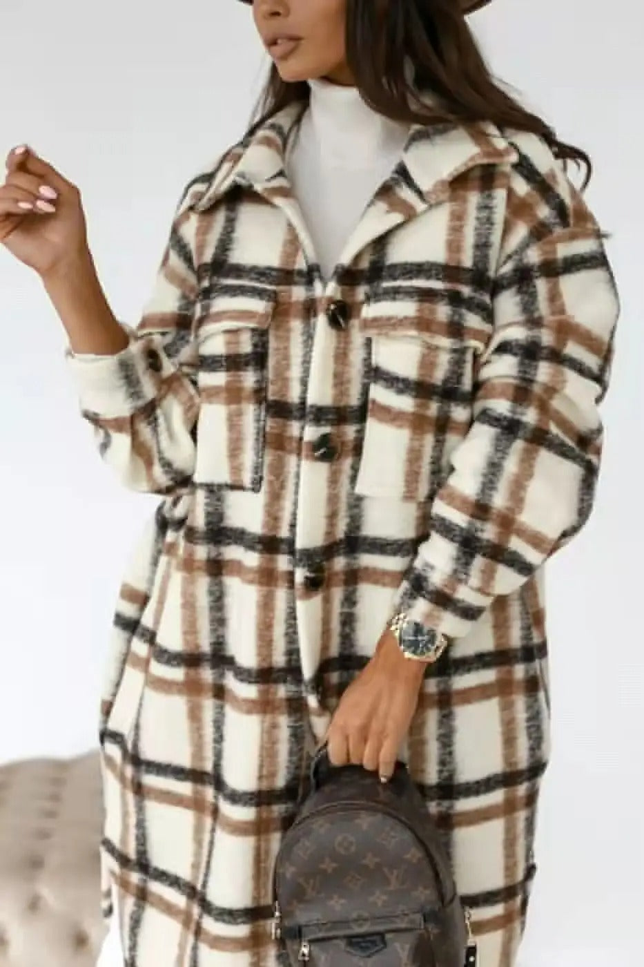 Cameron™ Olivia - Super Soft Long Plaid Coat