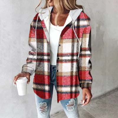 Cameron™ Aurora- Stylish Ultra Soft Hooded Checkered Jacket