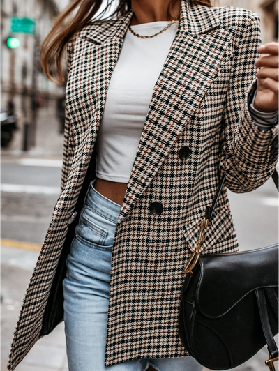 Cameron™ Emily - Stylish Checkered Blazer