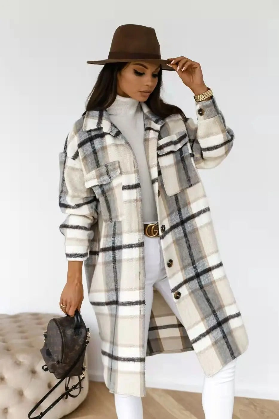 Cameron™ Olivia - Super Soft Long Plaid Coat