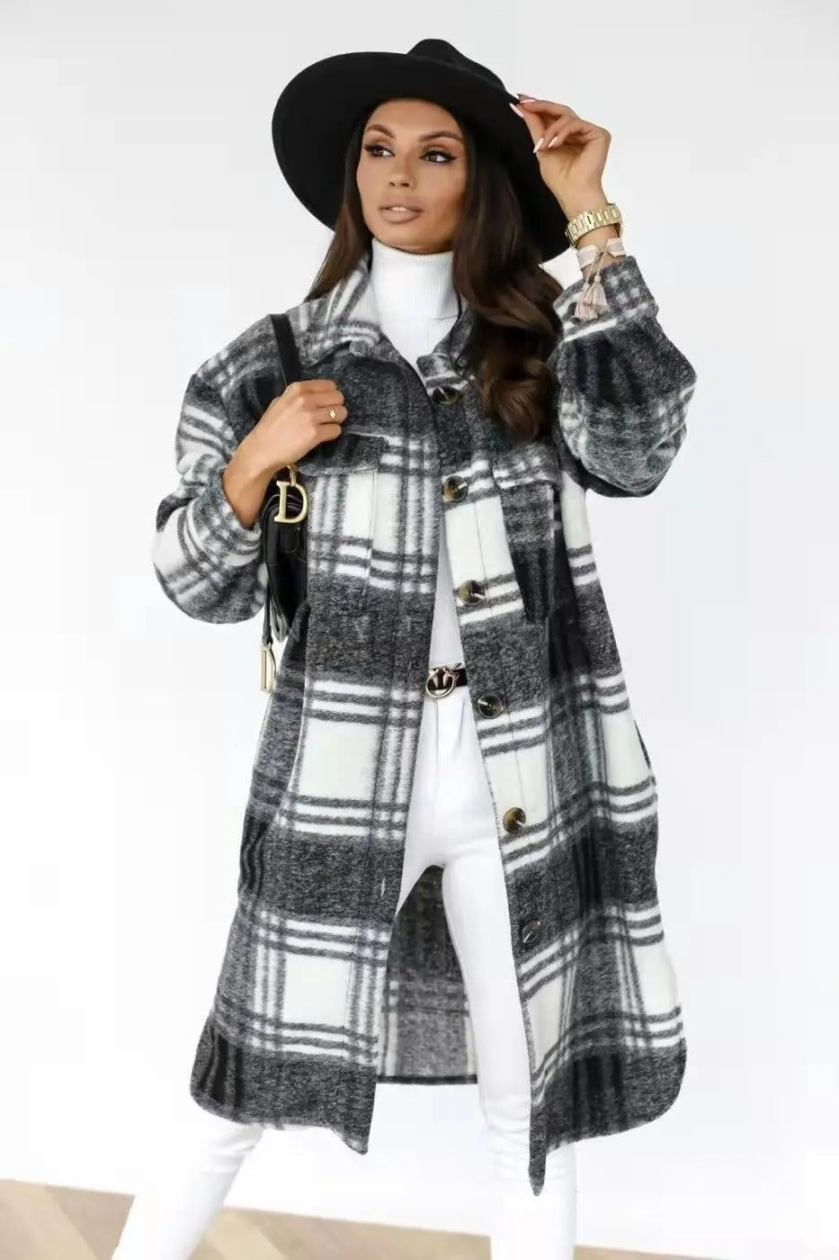 Cameron™ Olivia - Super Soft Long Plaid Coat