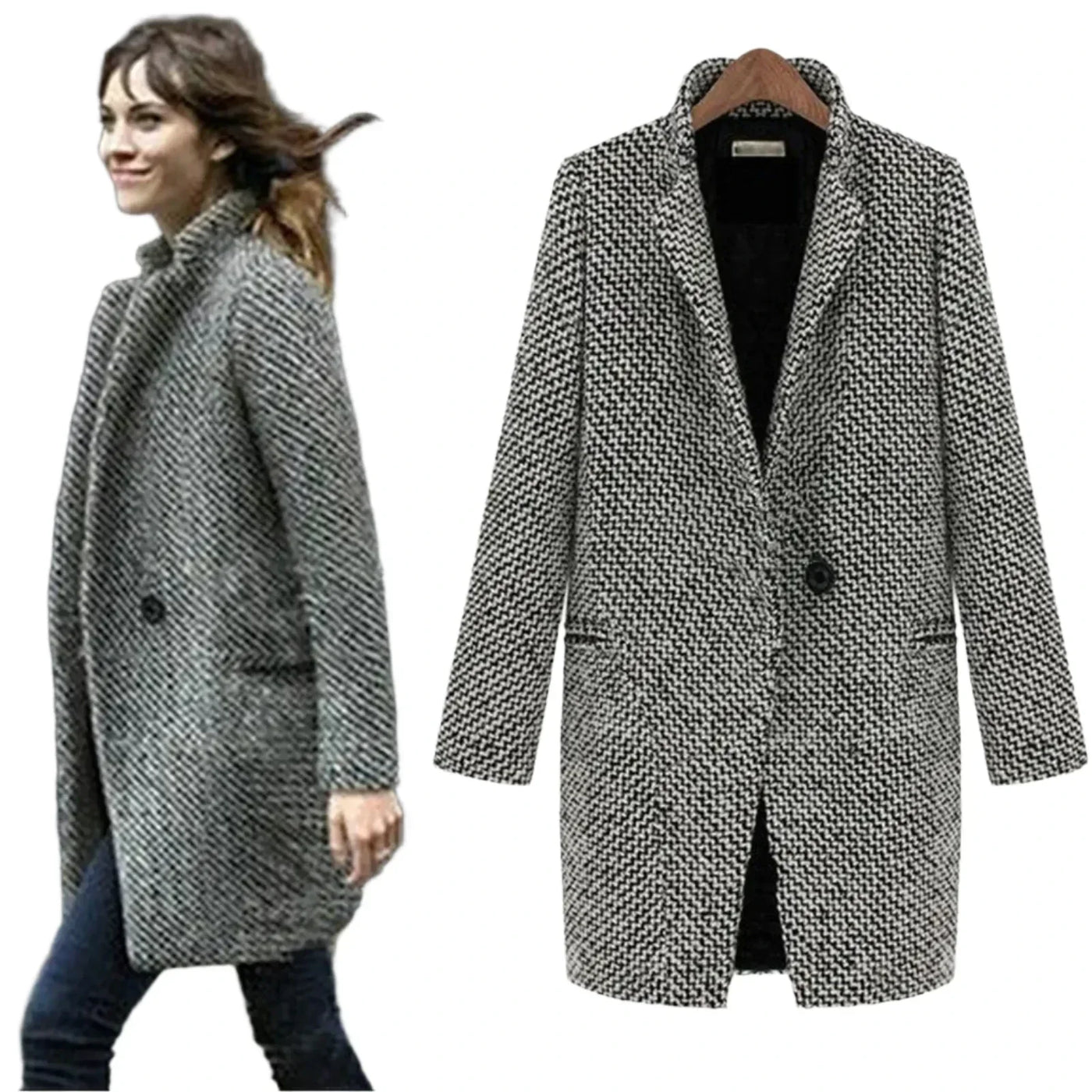 Cameron™ Fiona - Classic Houndstooth Coat