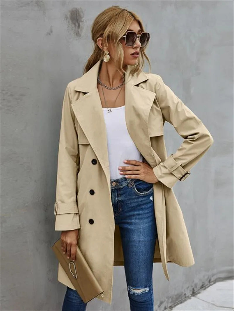 Cameron™ Sophia - Elegent Comfortable Lapel Neck TrenchcoatCameron™