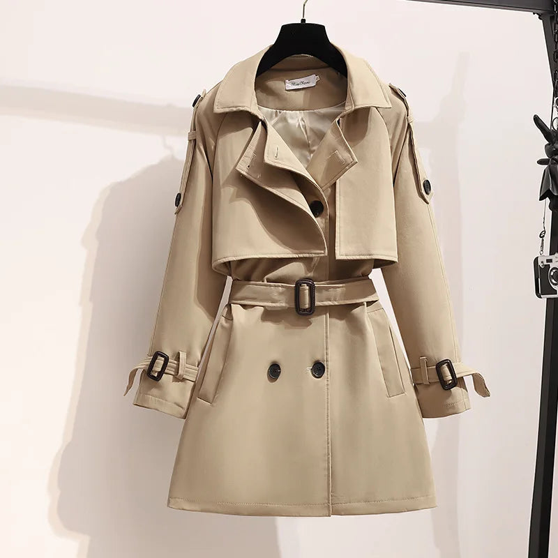 Cameron™ Mia- Stylish Double Breasted Loose Sleeve Trench Coat With Belt