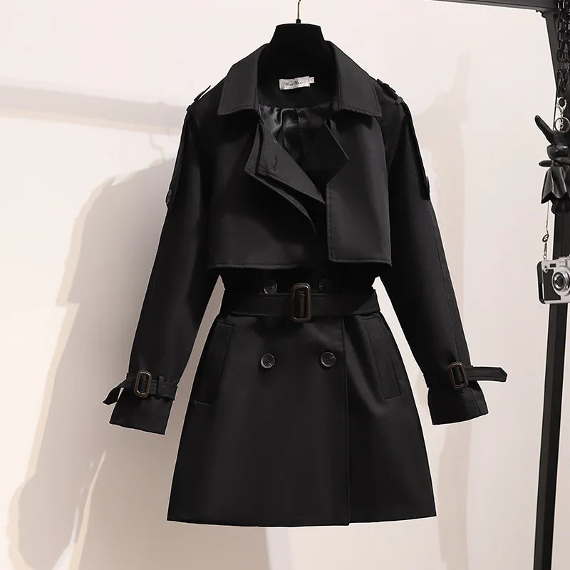 Cameron™ Mia- Stylish Double Breasted Loose Sleeve Trench Coat With Belt