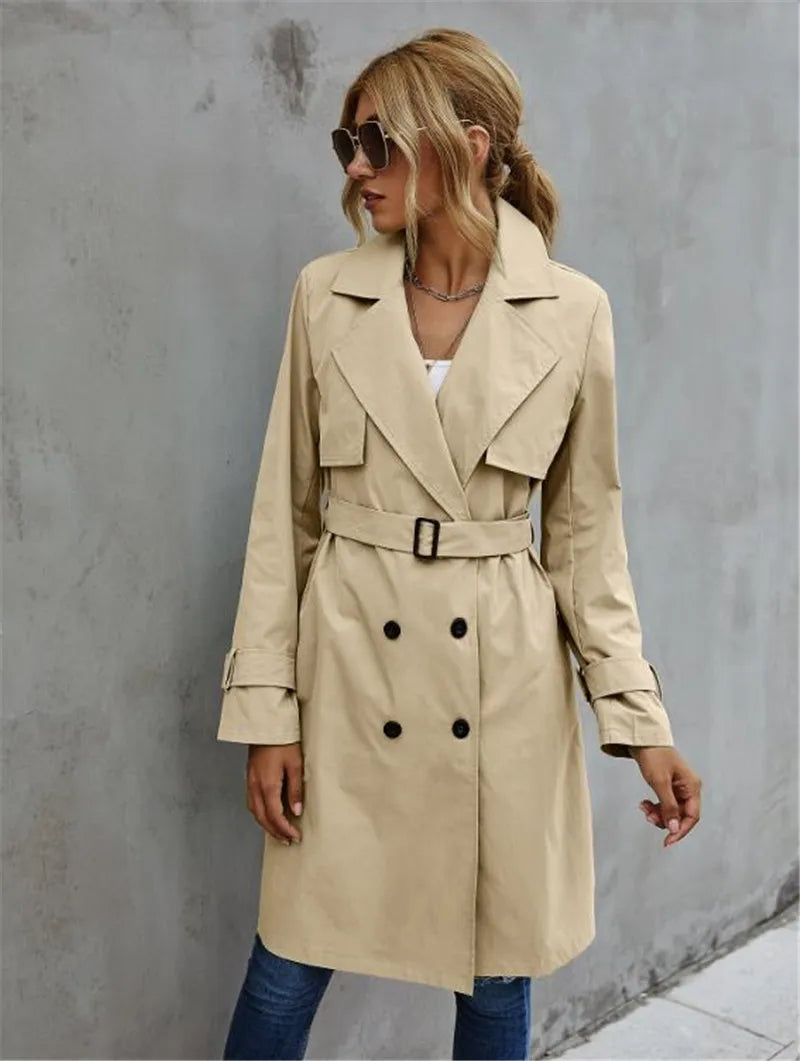 Cameron™ Sophia - Elegent Comfortable Lapel Neck TrenchcoatCameron™