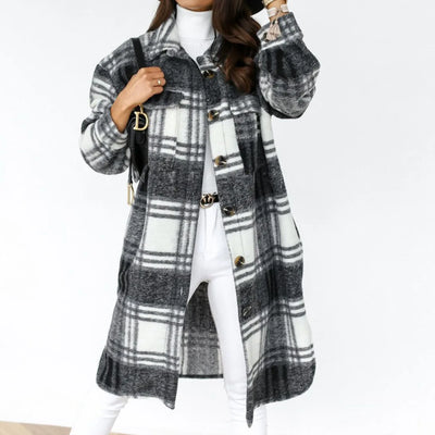 Cameron™ Olivia - Super Soft Long Plaid Coat