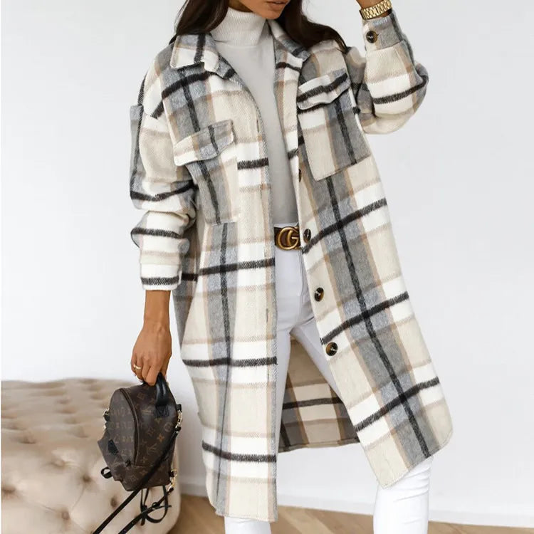 Cameron™ Olivia - Super Soft Long Plaid Coat