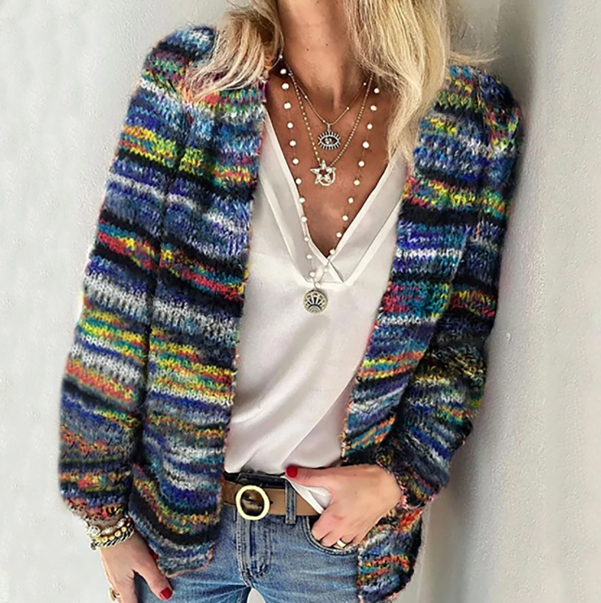 Cameron™ Abigail - Colour Striped Cardigan