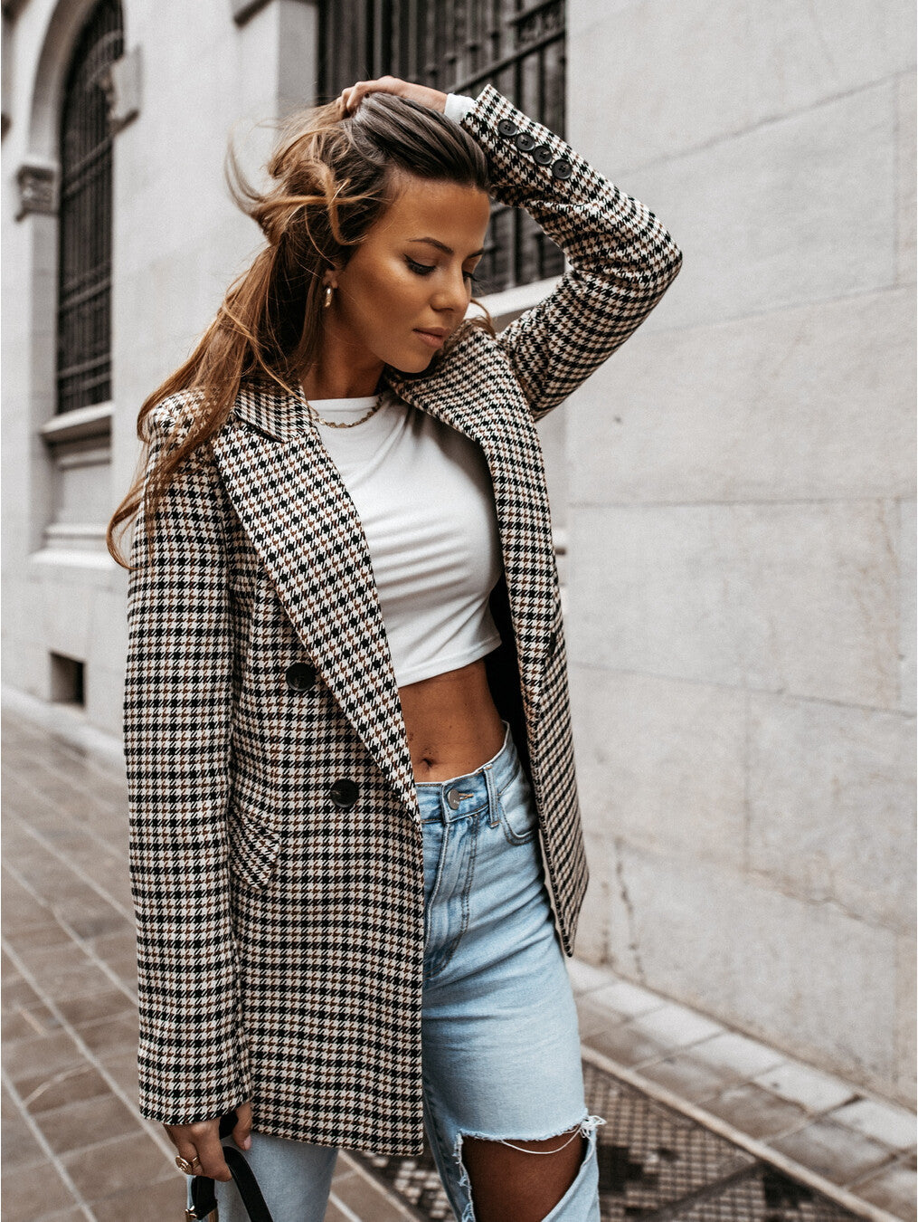 Cameron™ Emily - Stylish Checkered Blazer